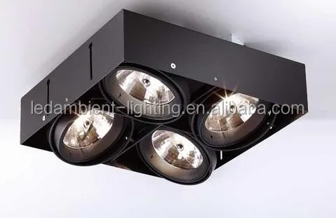 Traditional halogen or led MR16 GU5.3 wash spot down 4 heads square china supplier zhongshan lighting