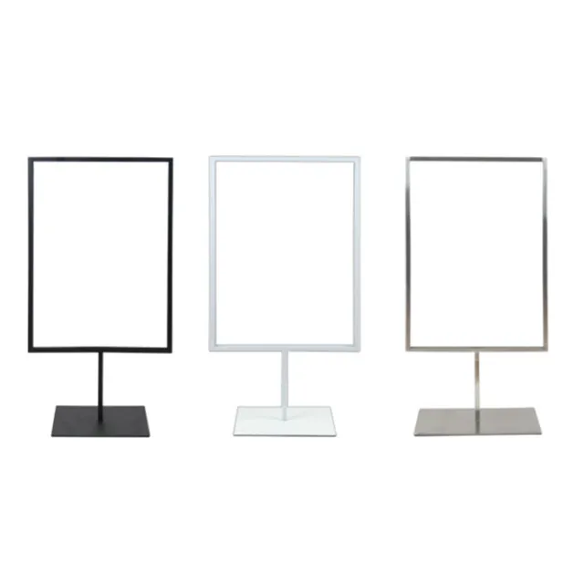 Supermarket Square ABS Base Aluminum Pole Poster Holder Display Stand