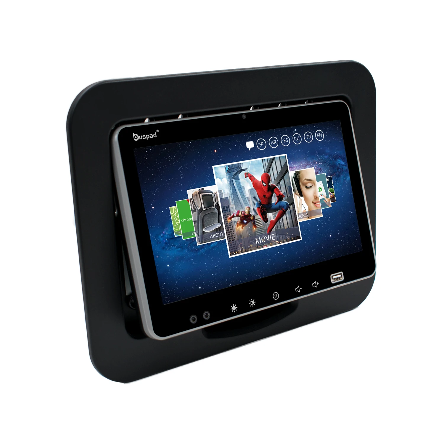 Customized 9 Inch android monitor for Bus VOD entertainment system  with wifi headrest LCD tft touch screen