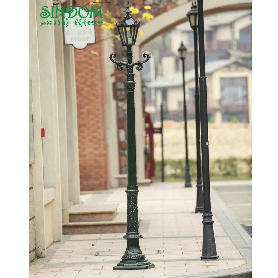 European Antique Street Light Pole Landscape Garden Post Lamp