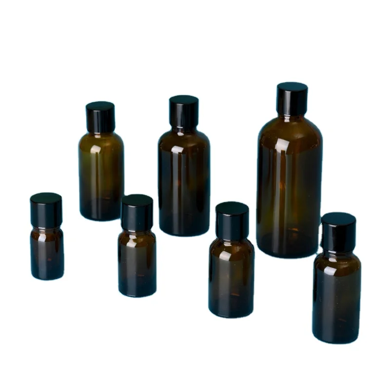 Dark Amber Glass Essential oil Bottle 5ml 20ml 50ml 100ml Empty Fragrance Bottle with Stopper