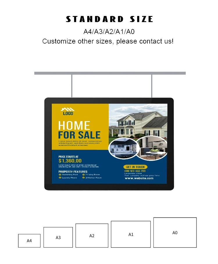 Hanging Illuminated Light Box System Led Real Estate Window Display Double/Single Sided Led Poster Light Box