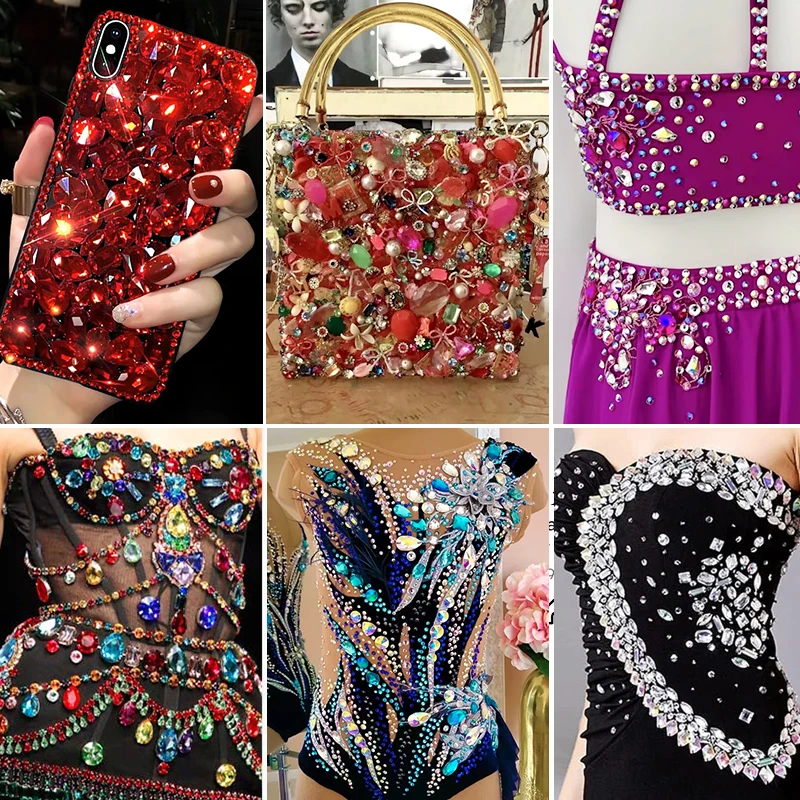 OLeeya Wholesale Premium 2088 Cristal 16 Facets Xirius AB Crystal Gold Bottom Flat Back Glass Rhinestones For Wedding Dresses