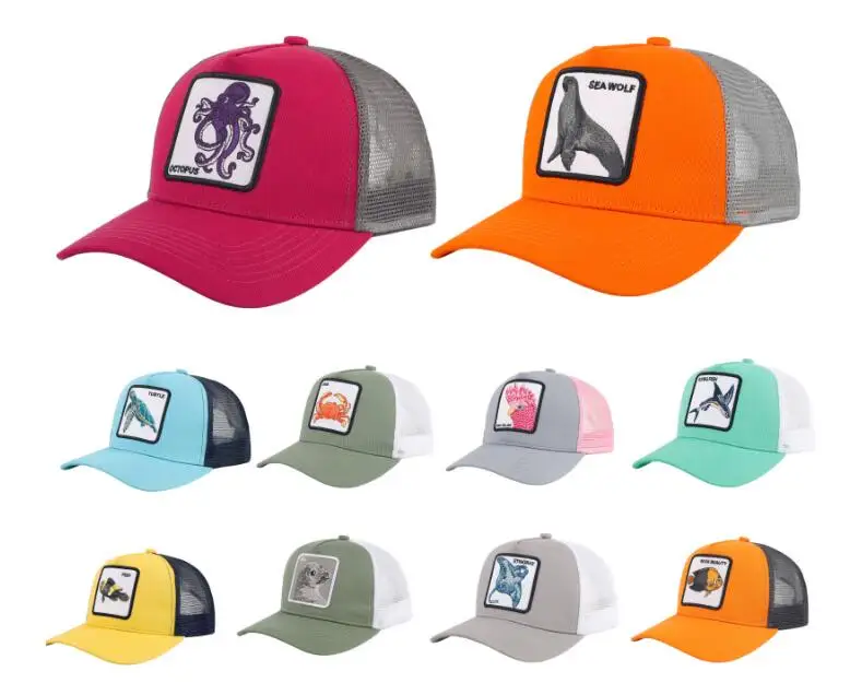 2024 Wholesale baseball dad hats embroidered mesh animal hats for truckers