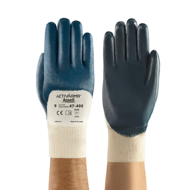 Ansell 47-400 Handschuhe Industrial Protective Safety Gloves Work Construction Guantes De Nitrilo Anti Static Oil Nitrile Gloves