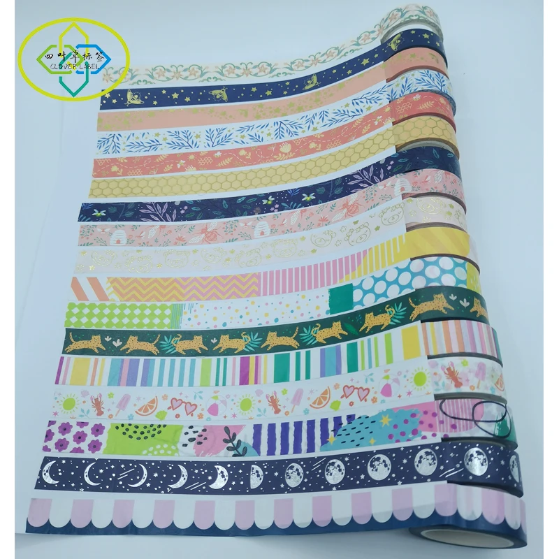 Custom Printing Colored Decoration Adhesive Paper Masking Washi Tapes