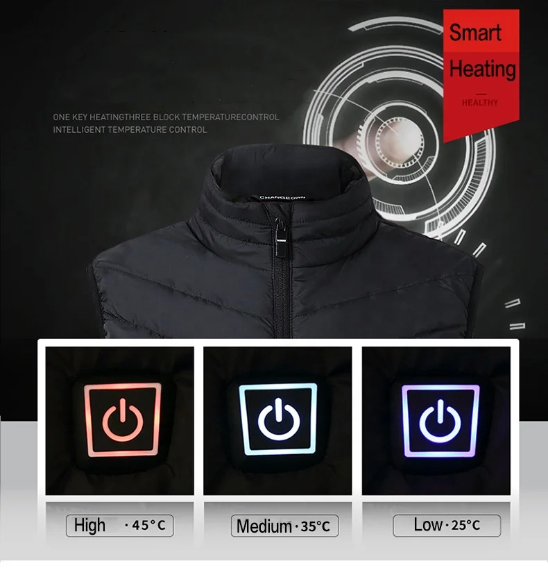 New Functional USB 5V Battery Powered Cheap Waistcoat for Man and Woman Electric Heated Mans Vest
