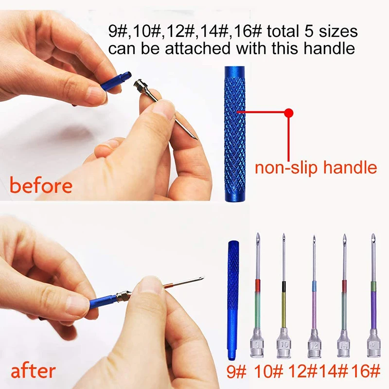 MCX-17 18 Pcs Punch Needle Tool Embroidery Stitching Punch Needles Adult Embroidery Kit