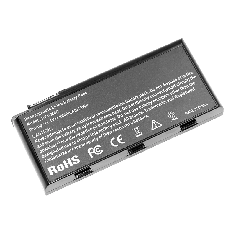 6600mah 11.1v Laptop Battery For MSI GT783 GT783R GX660 GX660D GX660DX GX660DXR GX660R GX680 GX680R GX780 GX780DX GX780R GX60