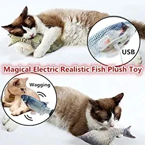 Electric Cat Toys Interactive Cat Toys Fish for Kitty Catnip Cat Toys Perfect for Biting Chewing and Kicking Moves by itself