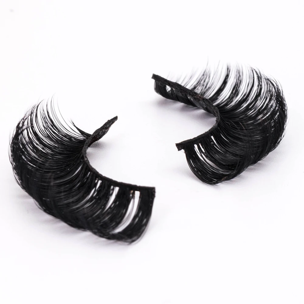 New arrival hot selling  deep curly russian lash strip fluffy russian strip eyelash