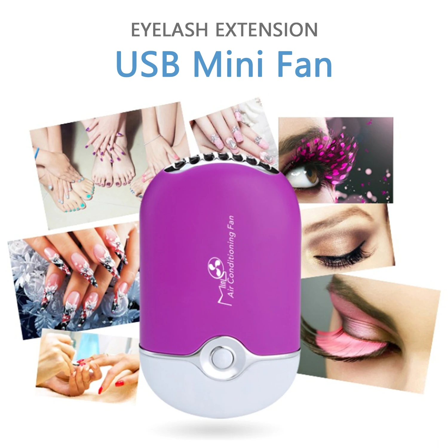 Jaunty Sky Portable USB Rechargeable Bladeless Fan Air Blower Eyelash Dryer Fan Fast Drying Eyelash For Eyelash Extension