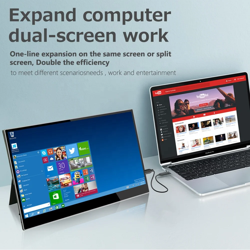 15.6 inch Touch Screen Portable Monitor 4k Laptop Gaming Monitor with Type-C connect with Phone Laptop