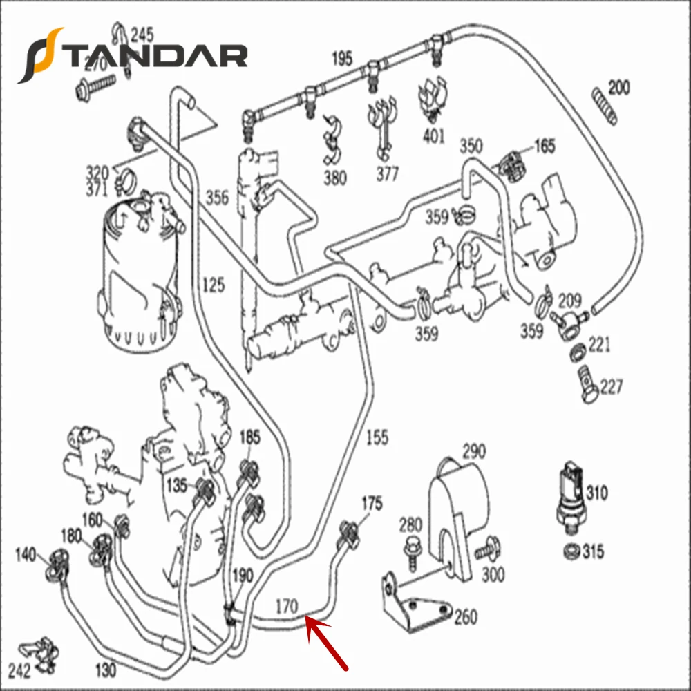  A6110707632 трехсторонняя топливная линия для Mercedes Benz Vito