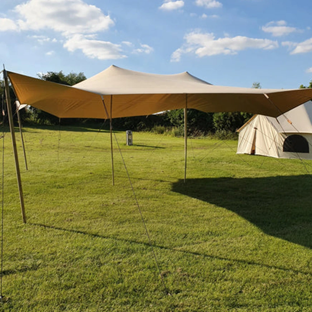 Outdoor Camping Tent Rain Fly tarp 210T Nylon ripstop PU 2000 Waterproof Lightweight Survival Gear Shelter for Camping