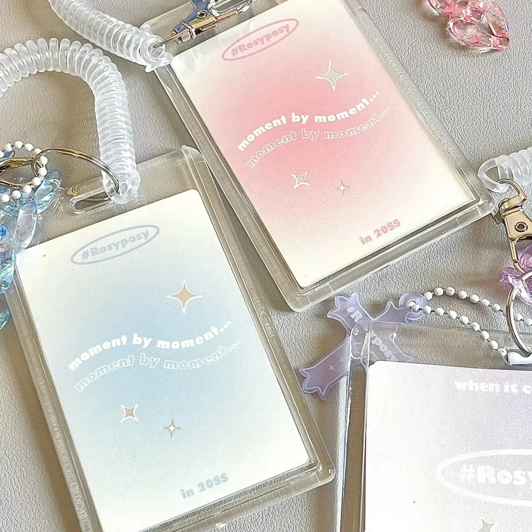 acrylic keychain for id card kpop photocard lomo card polaroid instax film 3 inch card holder frame