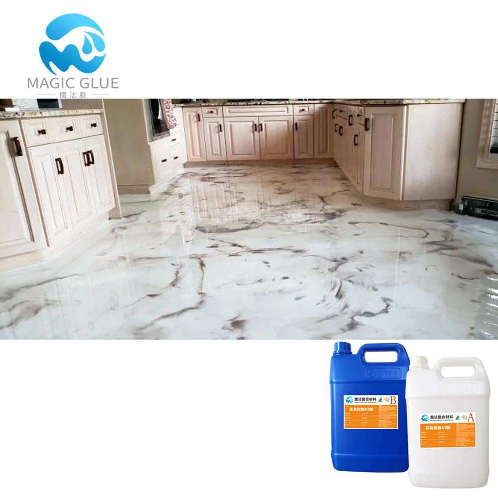 Liquid clear epoxy resin for floor design