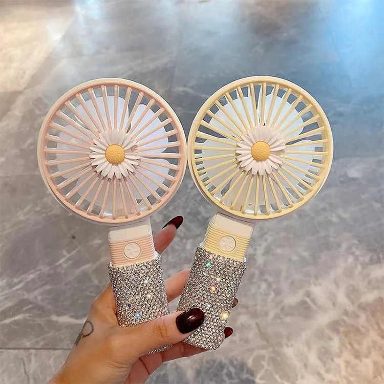 Bling Rhinestone Fans Mini Fan Usb Portable DIY Crystal Diamond Personal Hand Held Fan