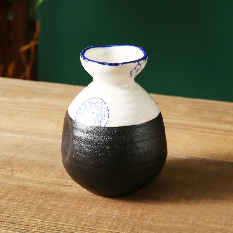WEIYE Japanese Sake Serving Set Household Wine One Pot Sake Set Retro Ceramic Pottery Sake Wine