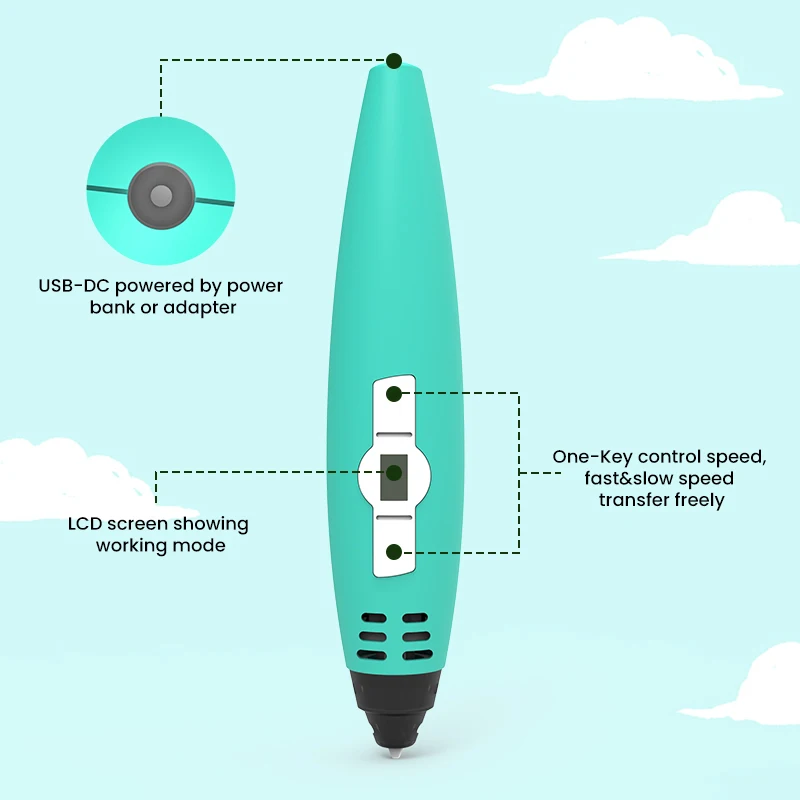 3D Pen Drawing Printing Christmas Gift for children with LCD Screen 3D Pen