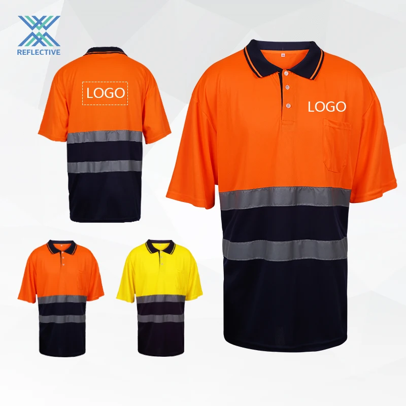 LX Wholesale High Quality EN20471 Short Sleeve Hi Vis High Visibility Safety Polo T Shirts Reflective