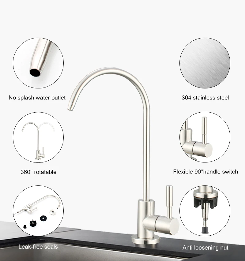 The new listing 5 years Warranty Pb-free Drinking Purifier Water Tap with Flexible 90 Degree Handle Switch