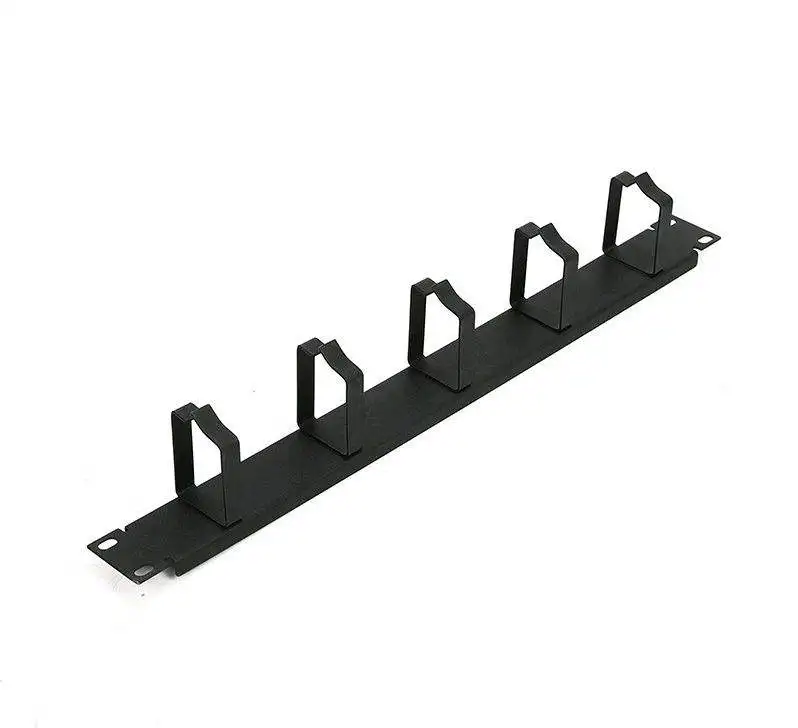 1U 19 Inch Cable Minder Horizontal Rackmount Cable Management 5 Rings Wiring Manager