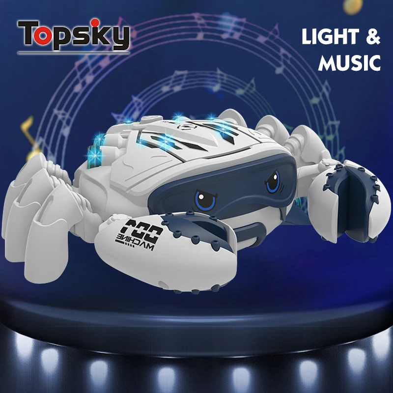 Electric Cartoon Robotic Crawling Crab Toys Battery Operated Universal Induction Walking Movement Educational Crawling Crab Toys