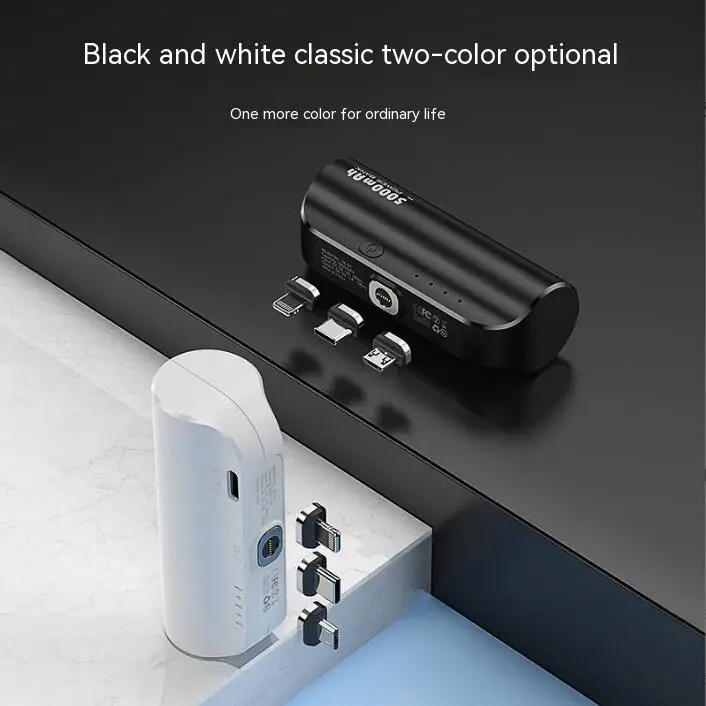 Portable Dust-proof magnetic suction heads 3 in 1 Fast charger 5000mah Magnetic battery pack Custom mobile power bank