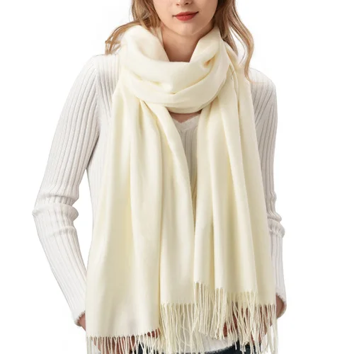 
Hot Sell Womens Soft Cashmere Long Scarf Pashmina Shawls Wraps Winter Pure Color Scarf 