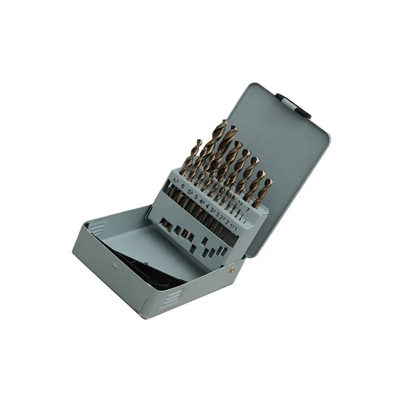 
China Manufacturer Hss drill bits 19pcs and 21pcs Combination Drill Set for Metal and Wood and Concrete working 