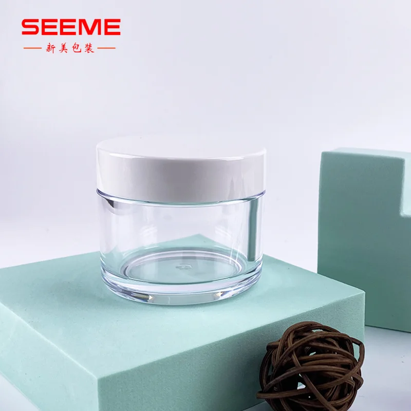 Wholesale high quality 50ml clear wholesale PETG plastic jars with lid