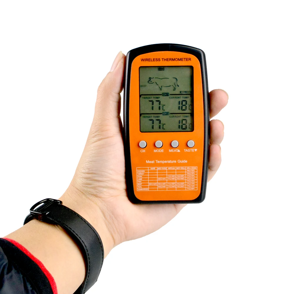 Wireless Oven Thermometer for Food BBQ with 2 Probes for Barbecue Grill Meat outdoor garden cooking thermometer