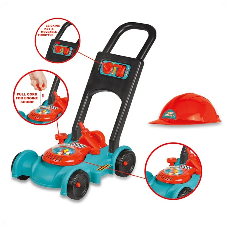 
2021 Hot Selling Outdoor Games Simulated Lawn Mower Handcart garden Toys for Kids Play 