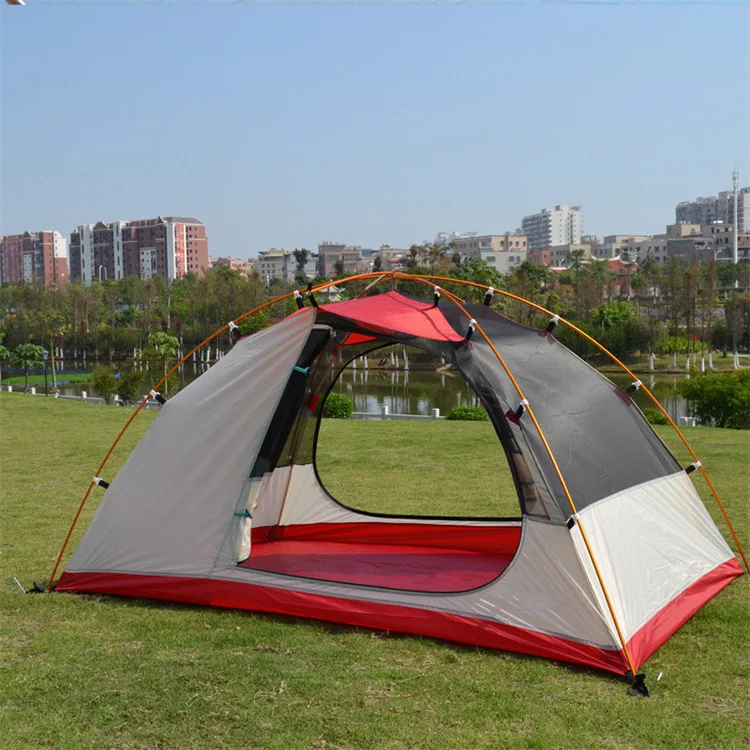 Camping tent outdoor double layer aluminum pole tent mountaineering outdoor camp camping 2 rain proof household tent