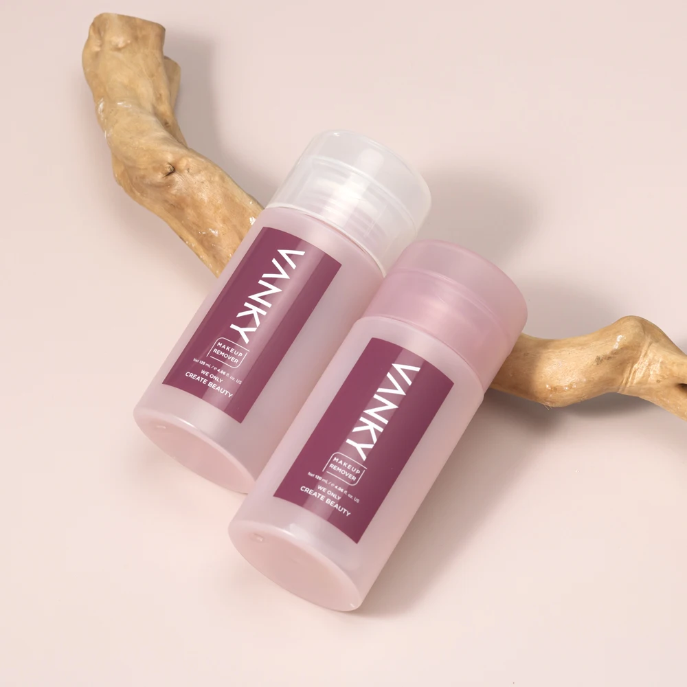 120ml Transparent Nail Polish Remover Plastic Nail Pump Liquid Cleaning Bottle With Press Pump Flip Top Cover