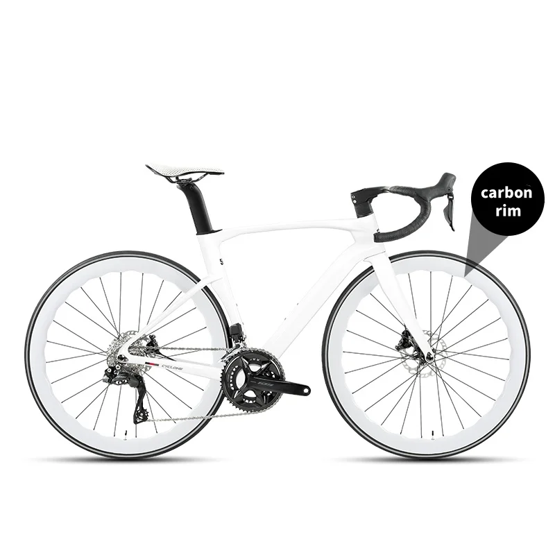 Twitter CYCLONE Wave Carbon Fiber Road Bike 7170 Electronic Transmission 24 Speed Hydraulic Disc Brake Cycling Bicycle 105 700C