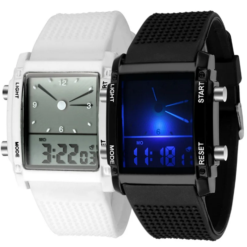Big Numbers Men Sport Watch LED Digital Multifunction Alarm Chrono Back Light Square Screen Watches