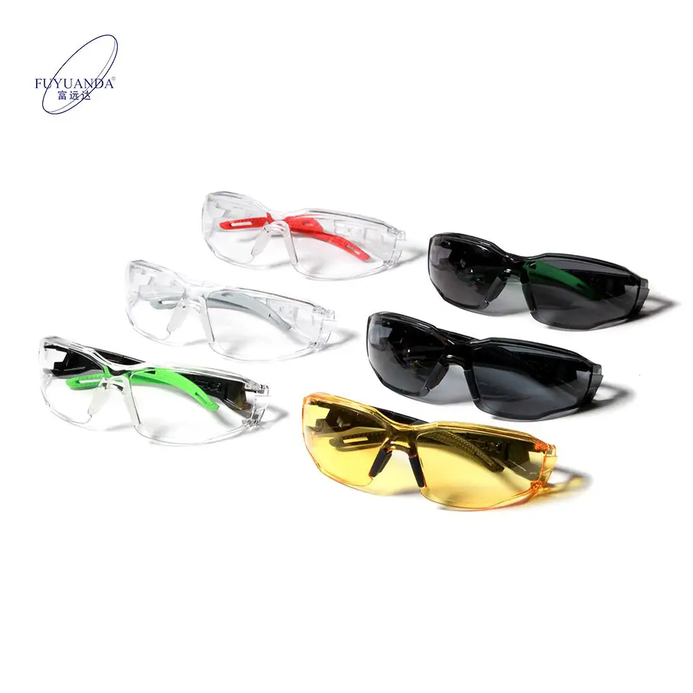 FUSHIDA Colorful Sports Z87 Telescopic Safety Glasses Blue Lens PC Frame Protective for Adults