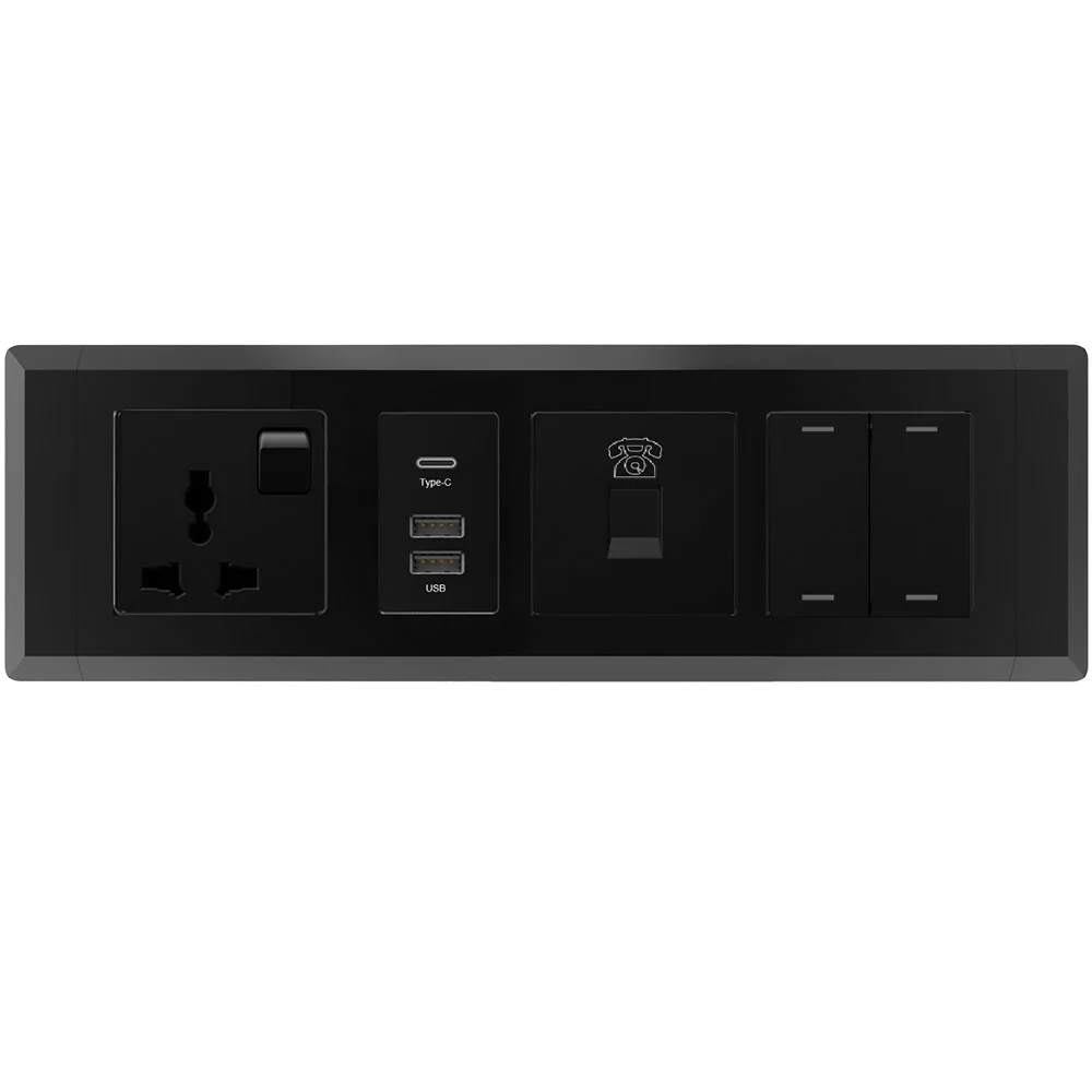 USB C type charging mini media hub for hotel room