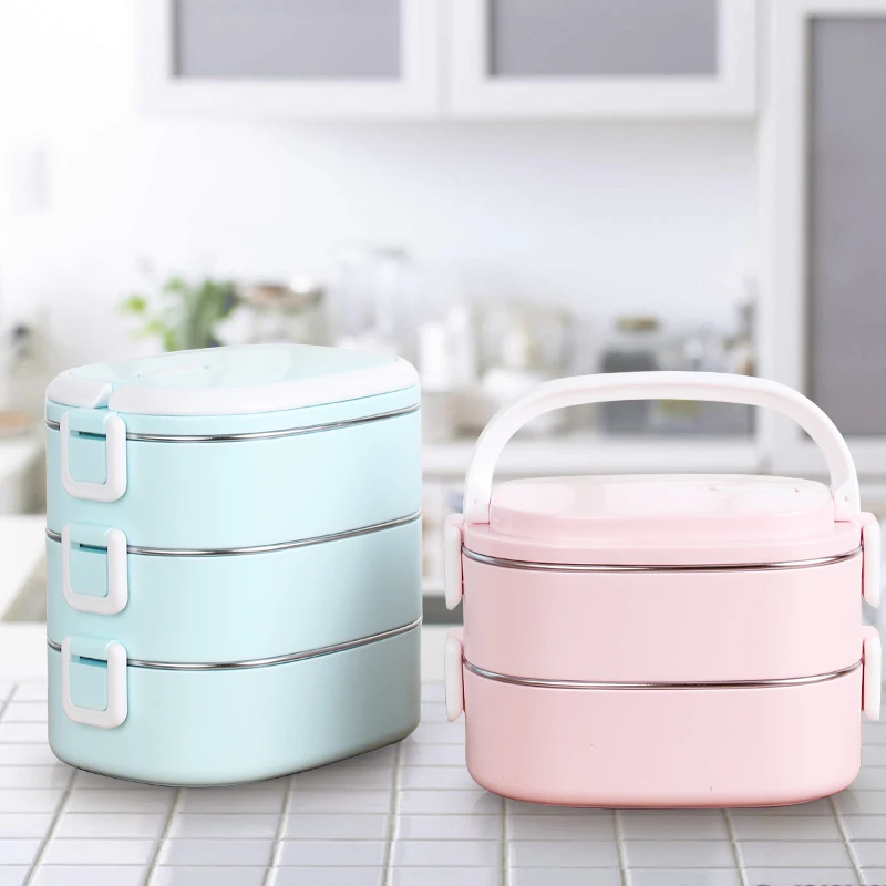 
Eco Friendly Superior Quality Stainless Steel Bento Tiffin Lunch Box Plastic Storage Food Container for school/picnic/office 