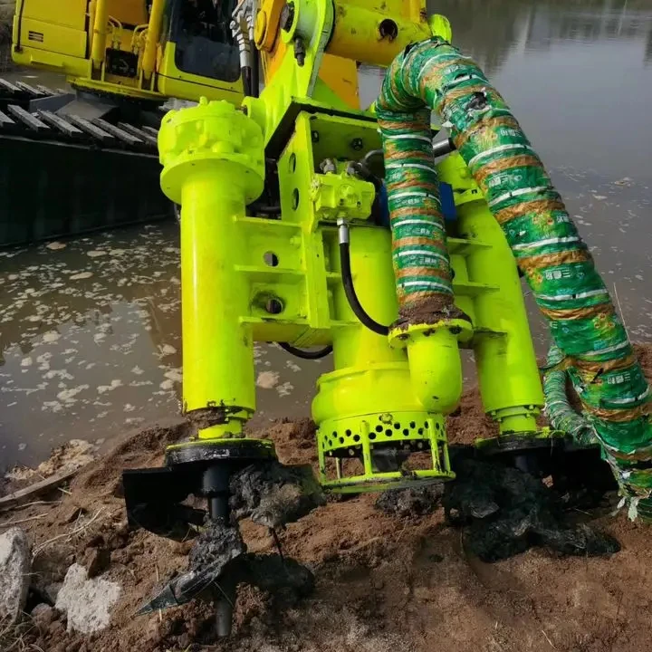 20 tons 30 tons 40 tons Excavator Mounted Submersible Dredging Suction Pump  with Side  Cutter For Dredge Lake