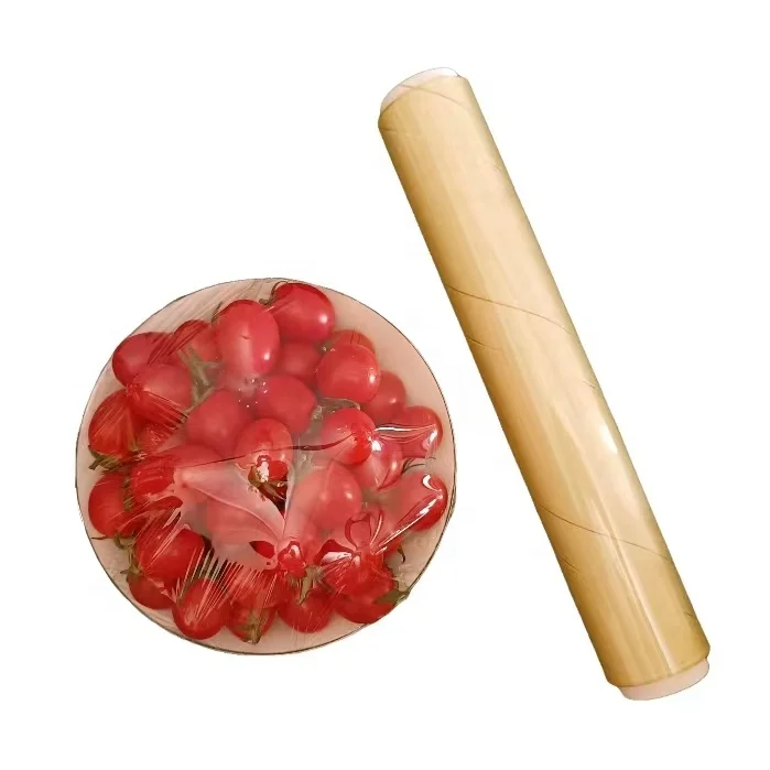 Китайская фабрика оптовая цена средние рулоны высокое качество пищевой класс Прозрачная мягкая упаковка для фруктов эластичная ПВХ-пленка