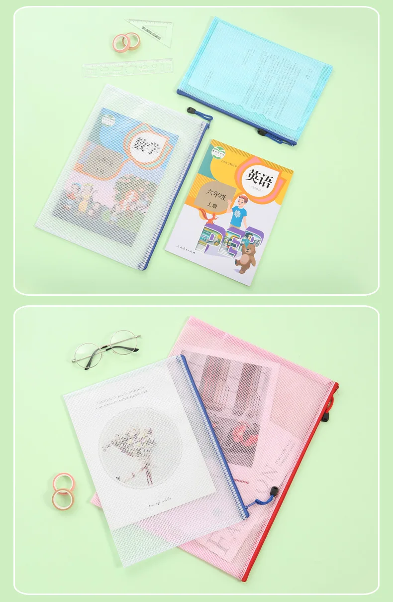 Custom Plastic Poly Zip Lock Envelope File Folder A4 Holder Bag Factory Price USB Flash Drives Storage Case