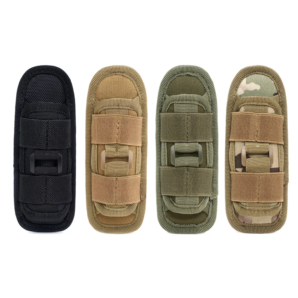Tactical 360 Degrees Flashlight Pouch Holster Case Belt Carry Cover Hunting Lighting Accessory Waist Pouch