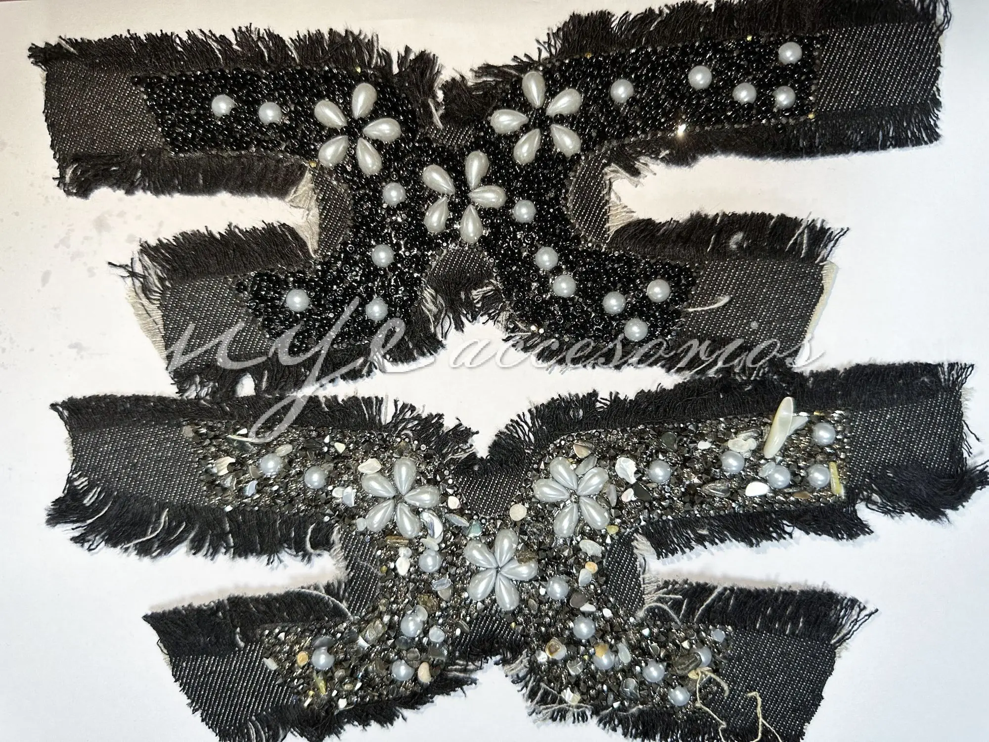 2024 Shoes Upper Accessories Rhinestone With Pearl  Processing Lady Flash Shoe Materials