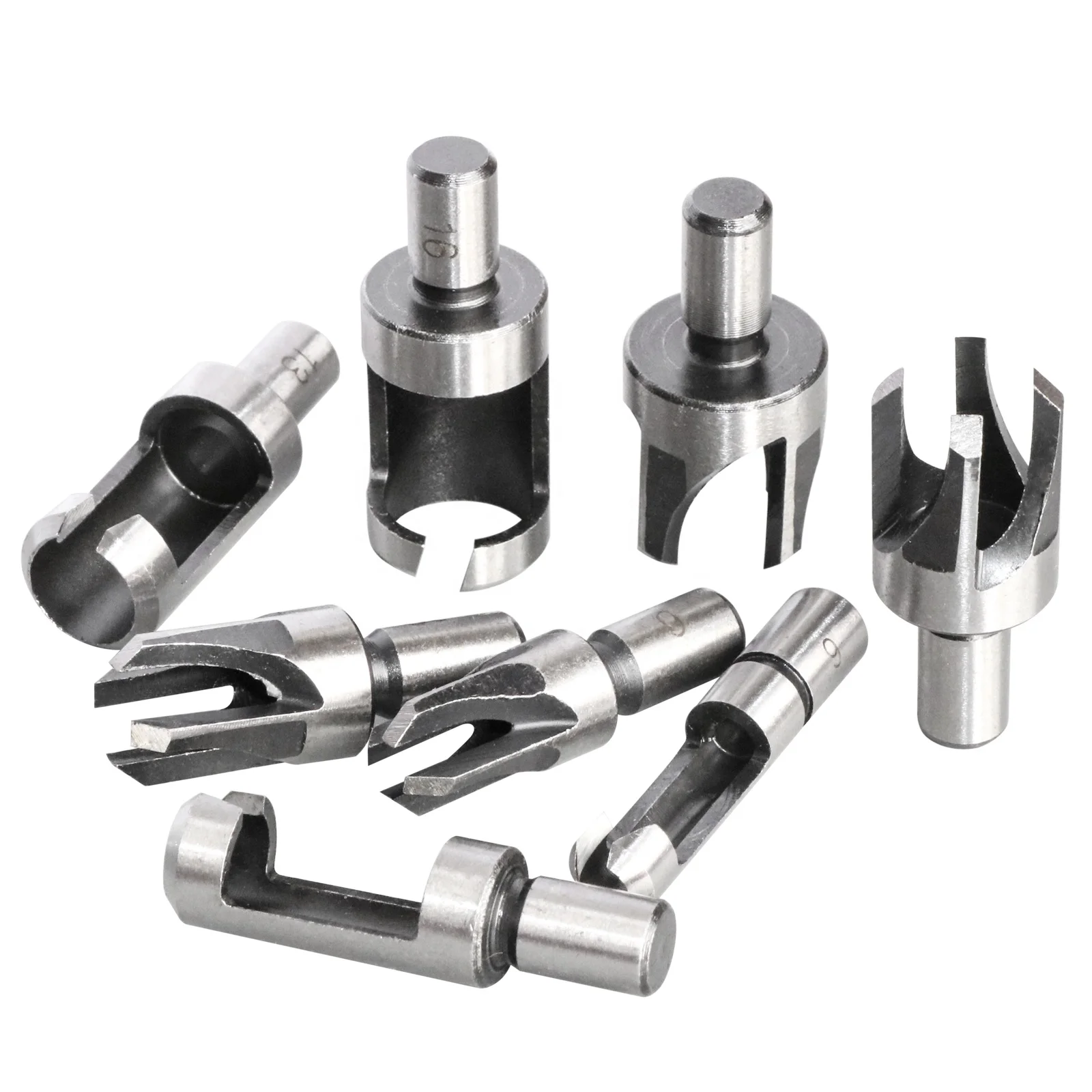 8PCS Wood Plug Cutters Set Woodworking Cutting Tool Wood Drill Bit Claw Cork Drill for Wood 5/8 1/2 3/8 1/4