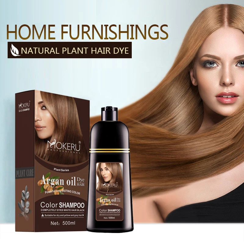 non allergic natural hair dye shampoo mokeru magic light brown and dark brown hair shampoo with argan oil without packing box
