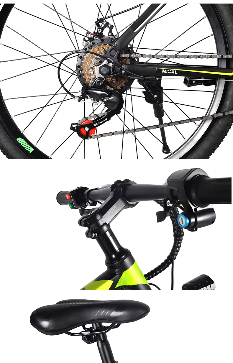 48V 10.5Ah 250W 7 Speed Electric Bicycle Powerful City Fat Tire Bike with Lithium Battery Rear Hub Motor for Adults