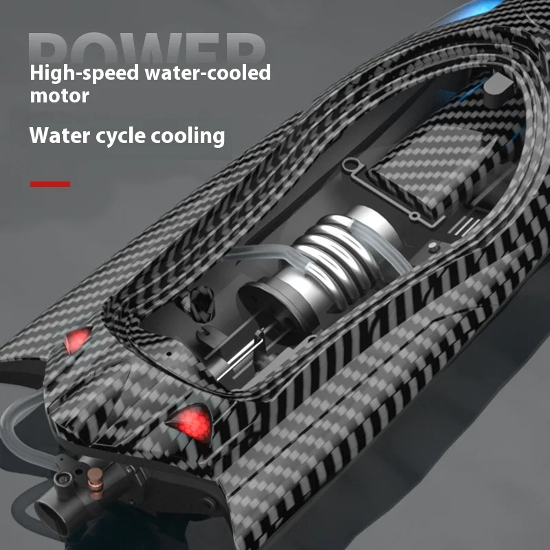 2.4G Full-Scale Remote Control Carbon Fiber Speedboat High-Speed Turbojet Water-Cooled Electric Waterplay Crafts Accessories